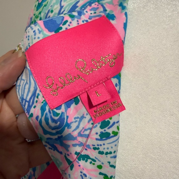 NWT Lilly Pulitzer Trina dress in Surf Blue Soleil size L - Picture 2 of 8